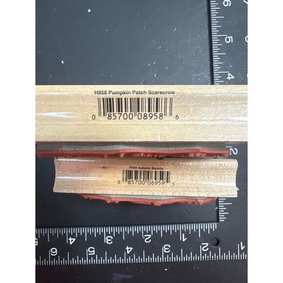 Hero Arts Wooden Rubber Stamps Autumn Scarecrow & Pumpkin Patch Prints Set - Picture 4 of 4